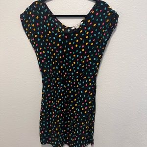 American Rag Black Pink Yellow Turquoise Women’s Polka Dot Dress Size Medium
